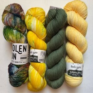 4 skein fingering weight yarn.  See below for pics and details.